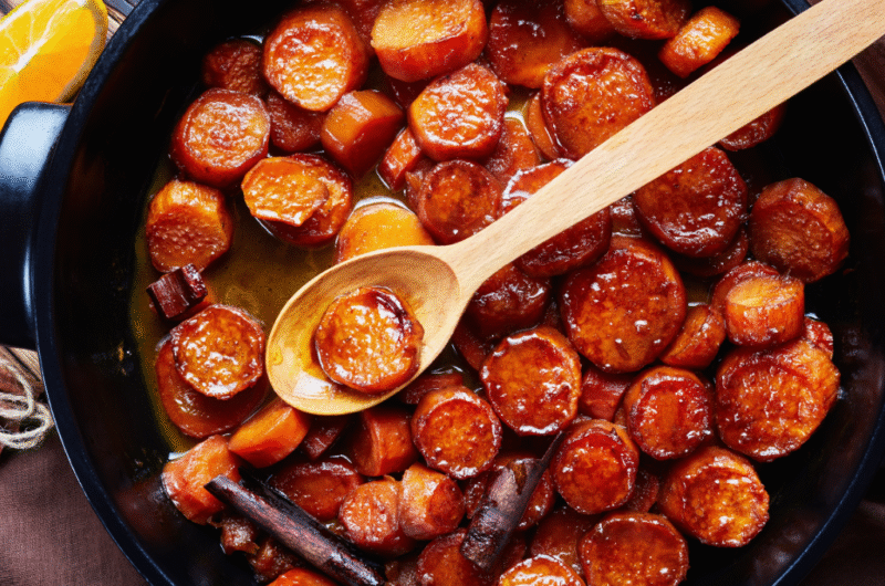 Baked Candied Sweet Potatoes with Marshmallows