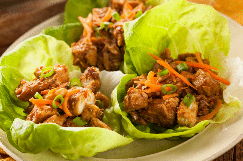 Asian-Style Ground Beef Lettuce Wraps